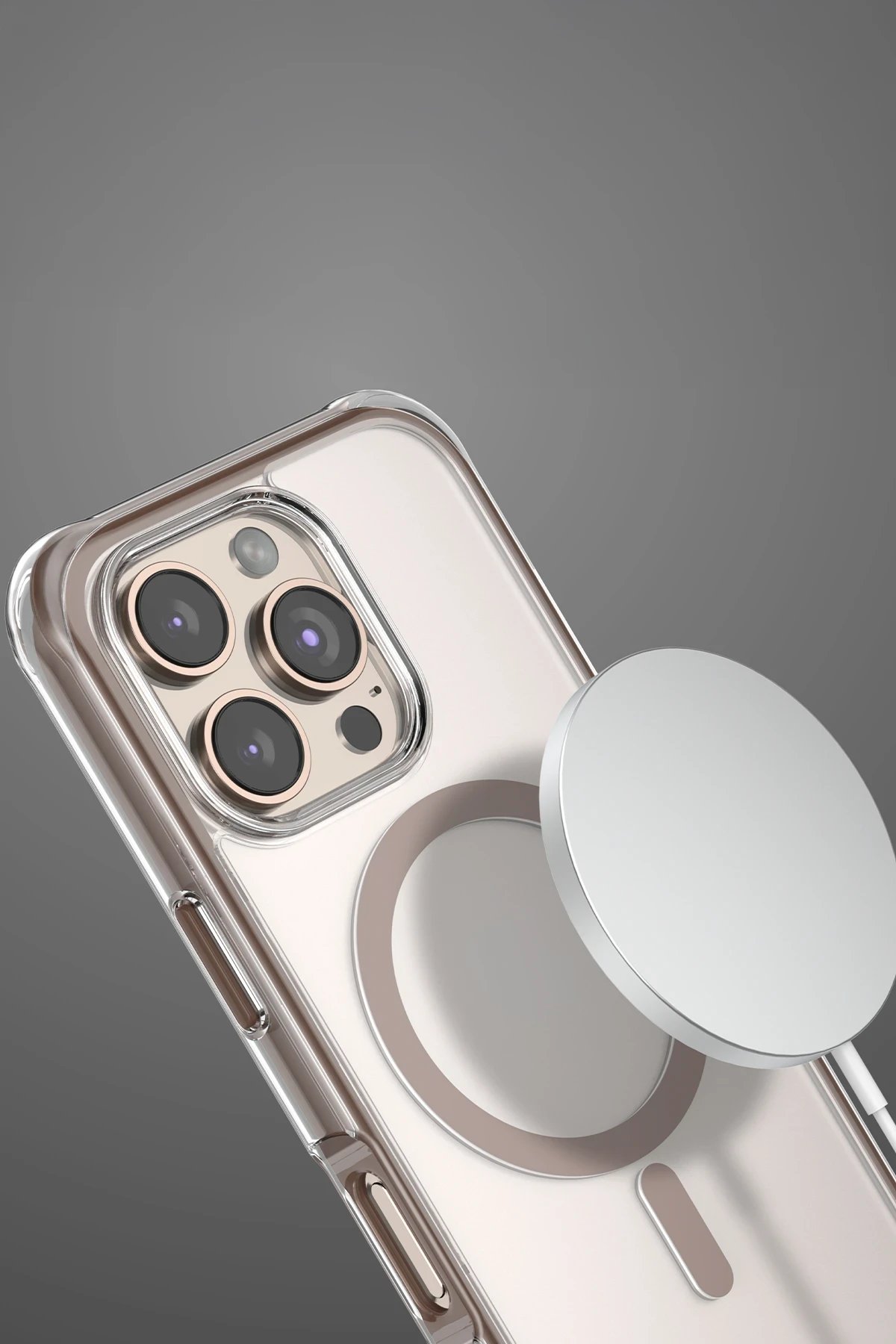 Apple iPhone 15 Hulk Magsafe Kapak - Çöl Titanyum-(5796) - Görsel 5