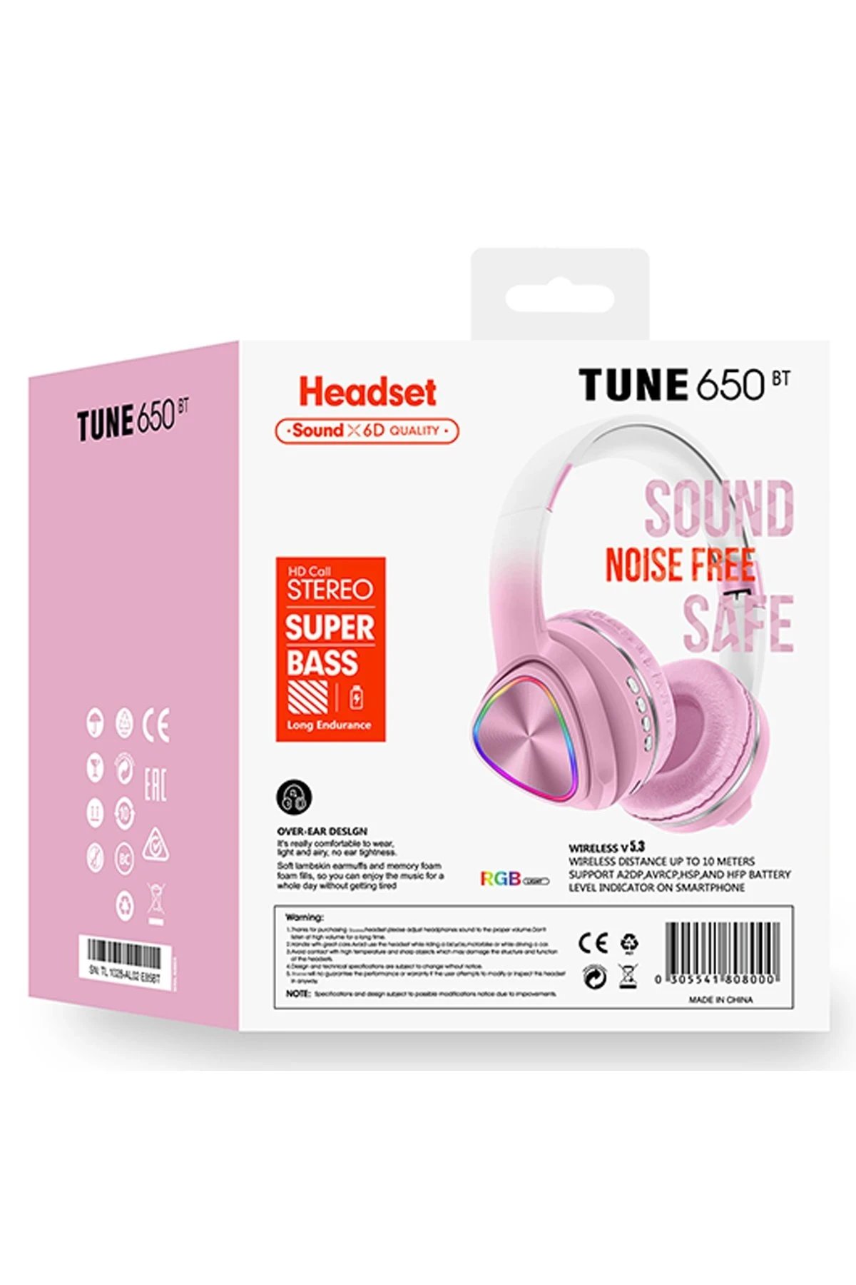 Tune 650 BT RGB Kablosuz Kafaüstü Kulaklık - Pembe-(5796) - Görsel 2