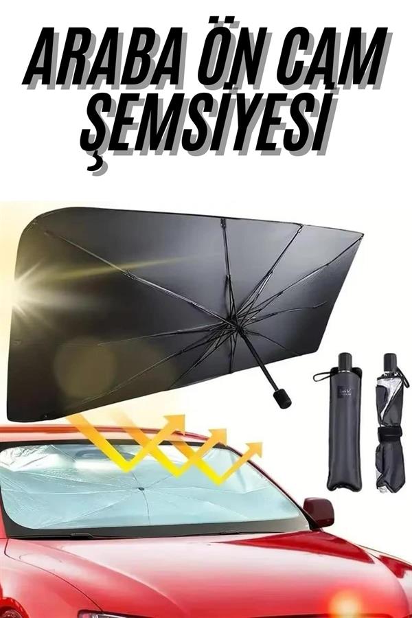 Ön Cam Güneşlik Şemsiye Tüm Araçlar İçin Araba Katlanabilir Güneşlik - Görsel 2