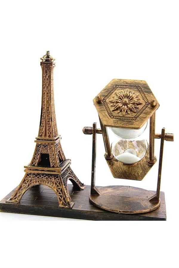 Masa Biblosu Dekoratif Süs Kum Saati Eyfel Kulesi Hediyelik Kum Saati - Görsel 3