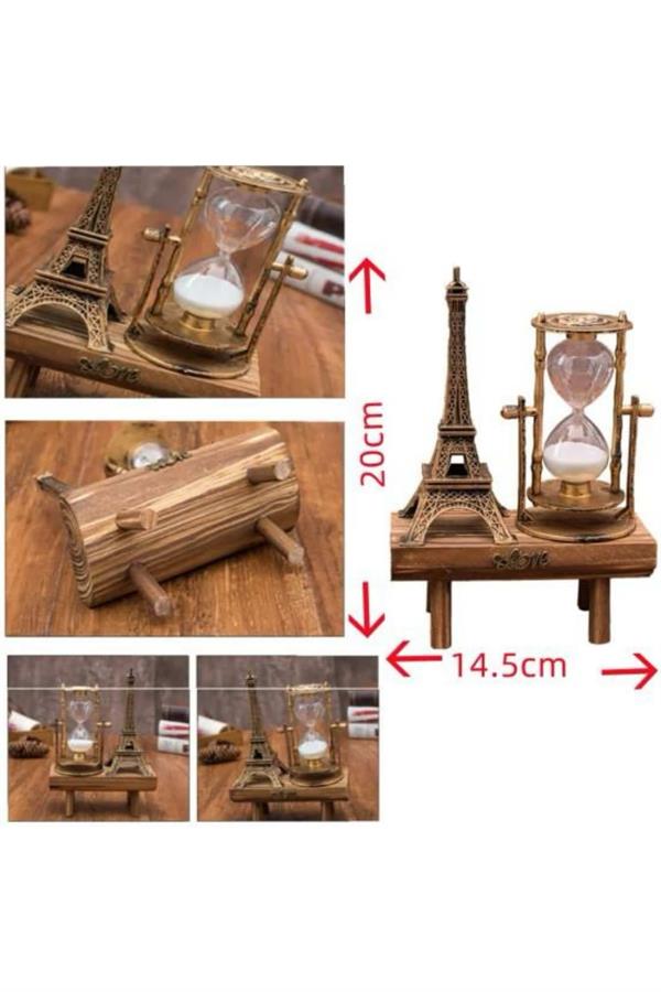 Masa Biblosu Dekoratif Süs Kum Saati Eyfel Kulesi Hediyelik Kum Saati - Görsel 4