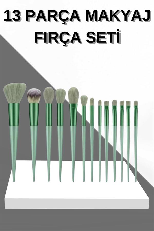 13 Parça Makyaj Fırça Seti Far Fırçası Allık Fırçası Yumuşak Uçlu - Görsel 2