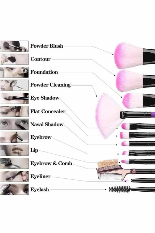 Makyaj Fırçası 12 Parça Set Yumuşak Uçlu Göz Makyajına Uygun Hafif ve Taşınabilir Çanta - Görsel 4