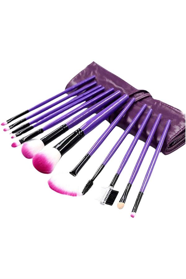 12 Parça Yumuşak Uçlu Makyaj Fırça Set-Göz ve Yüz Makyajı İçin Fırça Seti Profesyonel Makyaj Seti - Görsel 4