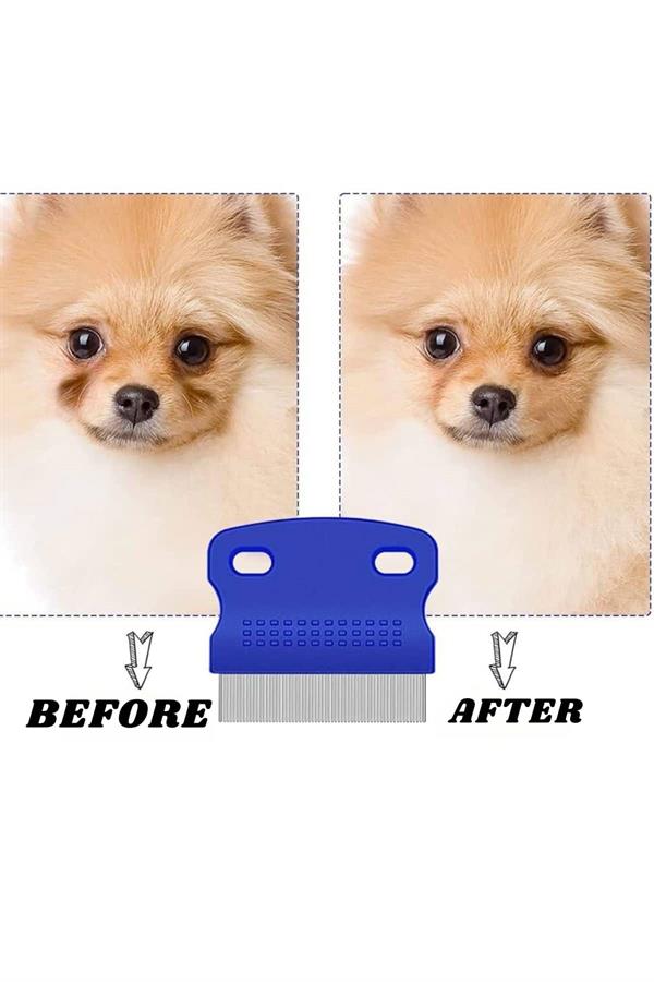 Kedi Köpek Tüy Bit Pire Toplayıcı Toplama Temizleme Tarağı Tarak Seti 4'lü Set - Görsel 5
