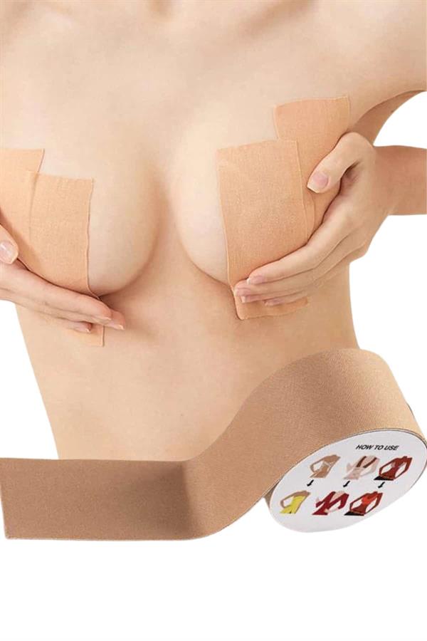 Toparlayıcı Göğüs Bandı Şekillendirici Ten Rengine Uygun Esnek Hassas Ciltlere Uygun - Görsel 5