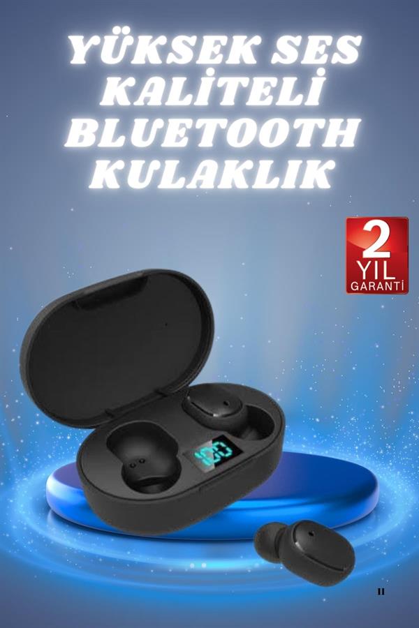 Kulaklık Dijital Göstergeli Bluetooth Bağlantılı Kablosuz Kulak İçi Mikrofonlu Dokunmatik Kontrol - Görsel 2