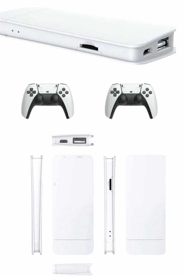 3D Çift Oyun Kollu 4K HD Ekran Nostaljik 20.000 Oyunlu Beyaz Game Box - Görsel 3