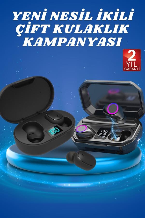 Çift Kulaklık Kampanyası Dokunmatik Kontrol Kulak İçi Yüksek Ses Kaliteli Mikrofonlu - Görsel 2