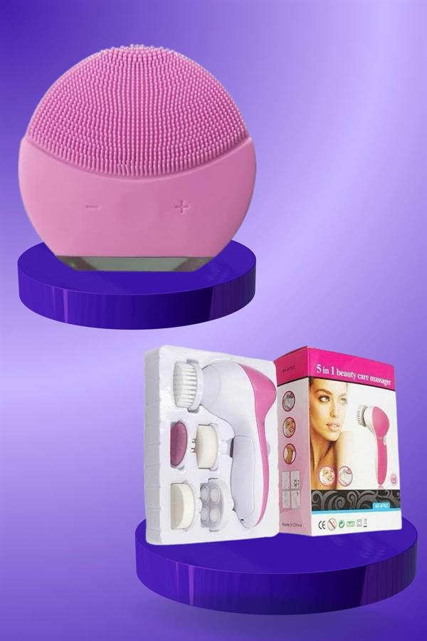 İkili Cilt Bakım Seti 5 Başlıklı Yüz Temizleme ve Masaj Aleti Canlandırıcı ve Onarıcı - Görsel 4