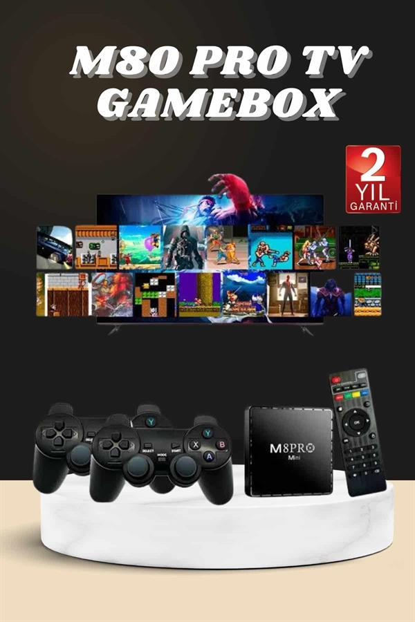 Android Tv Box 2.4g 10k Ultra Hd 2gb Ram 64gb Hafıza 10000 Retro Oyunlu Konsol Game Stick M8 Pro - Görsel 2