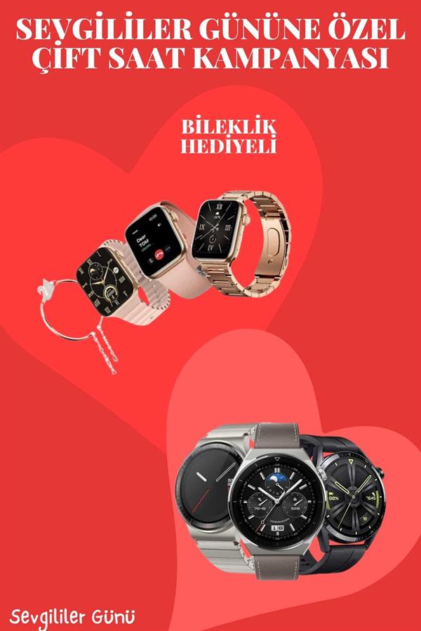 Sevgiliye Özel Yeni Nesil Akıllı Saat Çiftlere Özel Kampanya Çift Saatleri - Görsel 2