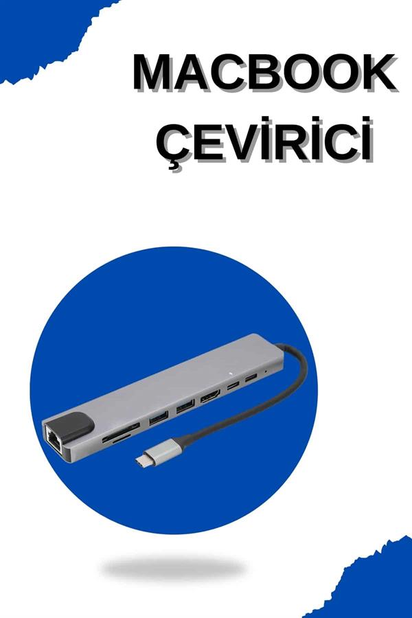 Çevirici Dönüştürücü Adaptör Macbook 3 In 1 Type-C To Hdmı USB 3.0 - Görsel 2