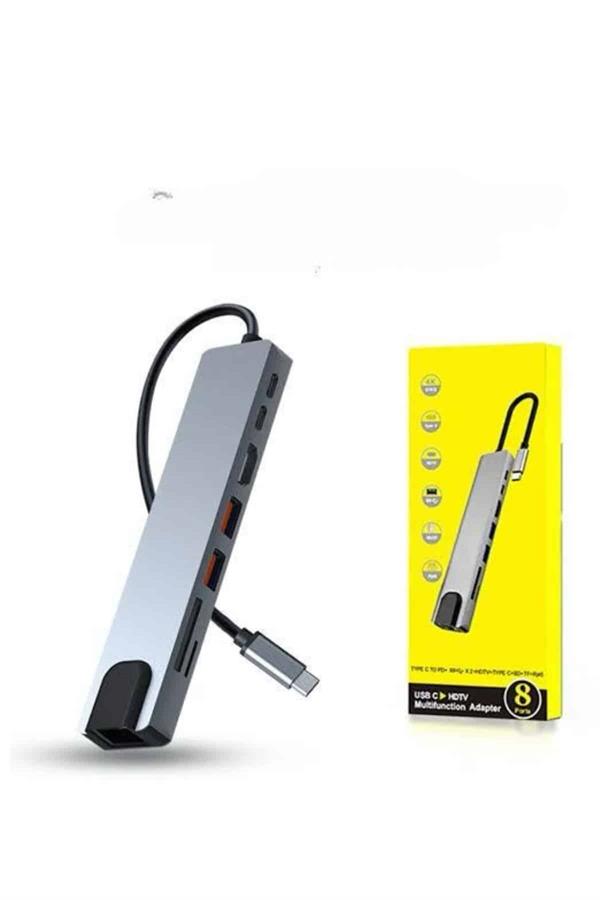 Çevirici Dönüştürücü Adaptör Macbook 3 In 1 Type-C To Hdmı USB 3.0 - Görsel 5