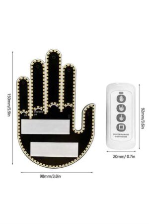 El Orta Parmak Led Kumandalı Araç İçi Reflektör Arka Cam El Simgesi