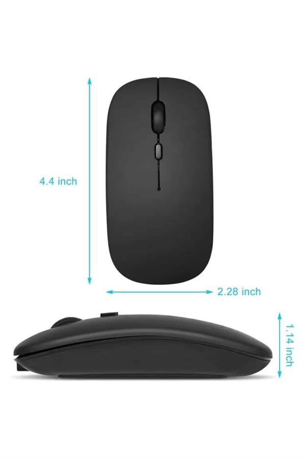 Kablosuz Mouse Fare Şarjlı Bluetooth Wireless Çift Modlu Sessiz - Görsel 4