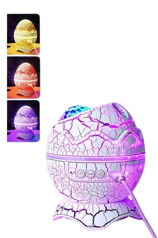 Yumurta Şeklinde Su Dalgalı Bluetooth Speaker Lamba Renkli Şarjlı - Görsel 5