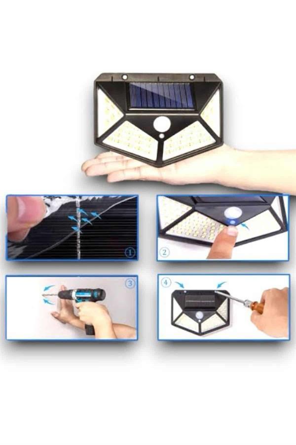 Güneş Enerjili Bahçe Lambası 100 Led Bahçe Lambası Bahçe Aydınlatma - Görsel 5