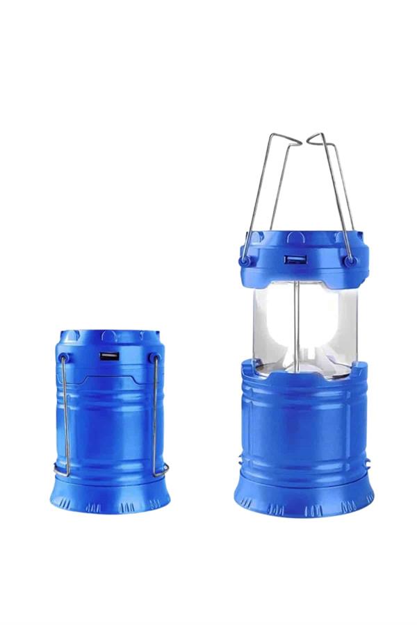 Büyük Boy Güneş Enerjili Kamp Feneri Işıldak Lamba USB Şarjlı - Görsel 5