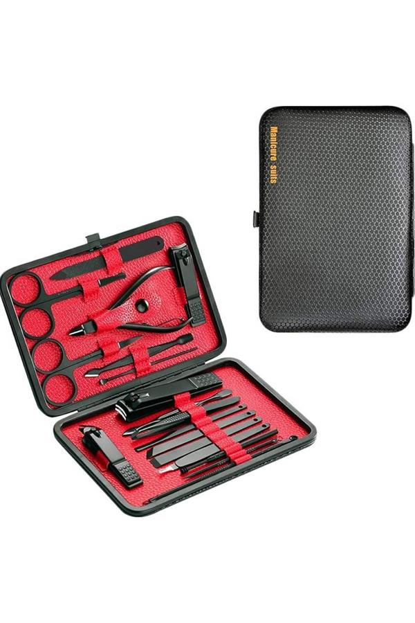 17 Parça Manikür Seti El ve Ayak Bakımı Törpü Cımbız Tırnak Temizleme