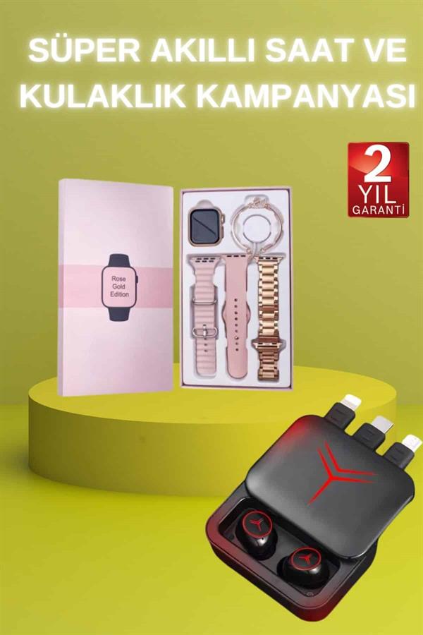 Powerbank Özellikli Bluetooth Kulaklık ve Nabız Ölçer Akıllı Saat Bileklik Hediyeli - Görsel 2