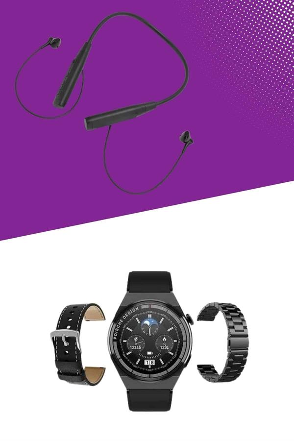 Alarm ve Titreşim Özellikli Akıllı Saat ve Mikrofonlu Kablolu Bluetooth Kulaklık 60 Saat - Görsel 4