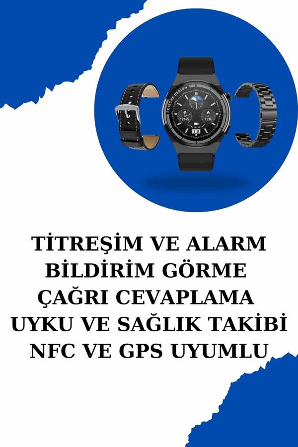 Kablosuz Bluetooth Bağlantılı Kulaklık ve Dokunmatik Ekran Akıllı Saat Arama Cevaplama - Görsel 4