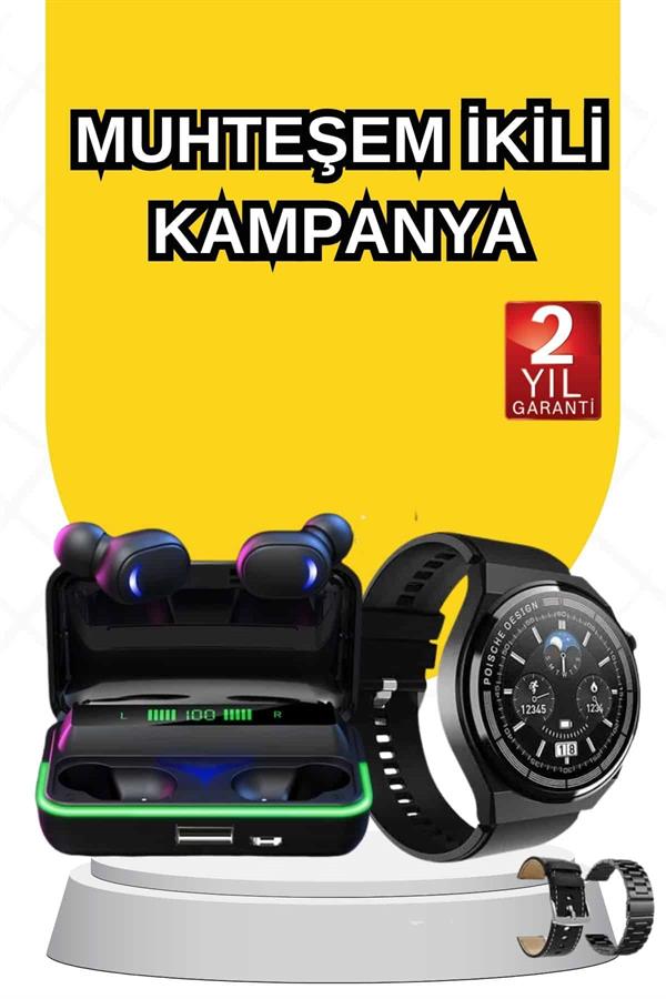 Yeni Nesil Akıllı Saat Ve Bluetooth Kulaklık Titreşim Bildirimleri Uyku Takibi - Görsel 2