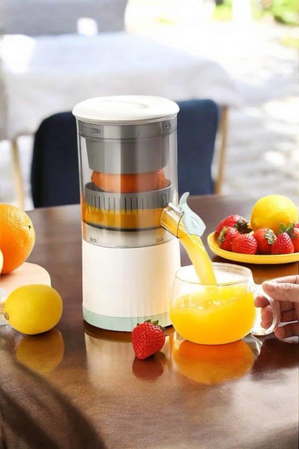 Katı Meyve Sıkacağı Taşınabilir USB Şarjlı Pratik Paslanmaz Çelik Bıçaklı - Görsel 3