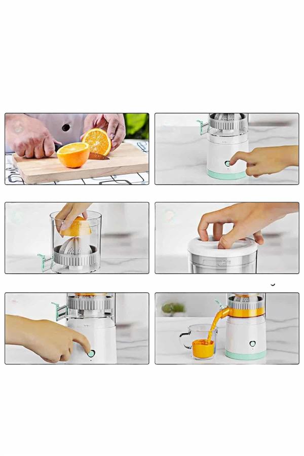 Katı Meyve Sıkacağı Taşınabilir USB Şarjlı Pratik Paslanmaz Çelik Bıçaklı - Görsel 5