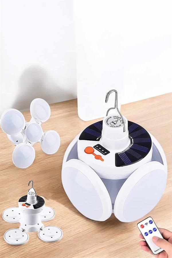 Katlanabilir Taşınabilir Kamp Lambası Işıldak Beyaz Işık Güneş Enerjili Solar Aydınlatma - Görsel 3