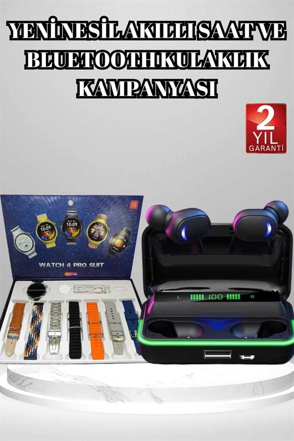 Powerbank Bluetooth Kulaklık Ve Akıllı Saat 7 Kordonlu Metal Kordon Plastik Kordon - Görsel 2