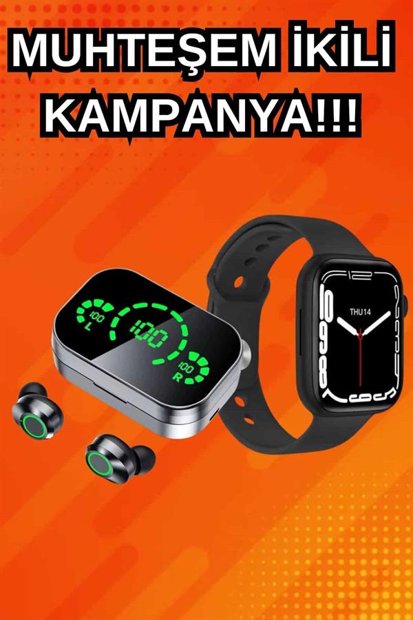 Yeni Nesil Akıllı Saat ve Ucuz Kaliteli Bluetooth Kablosuz Kulaklık Amoled Ekran - Görsel 2