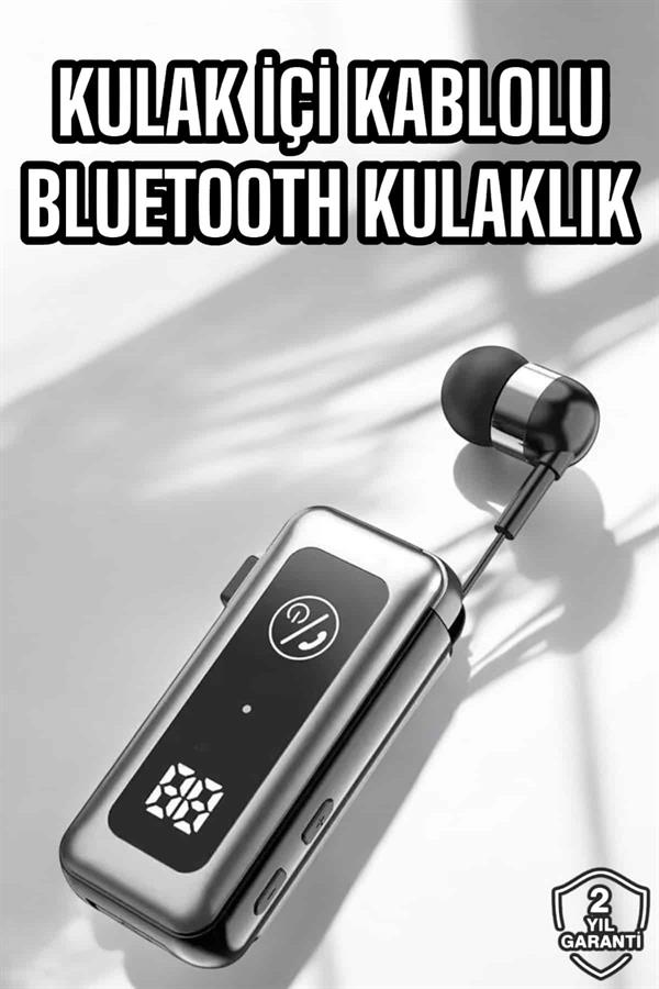 Makaralı Bluetooth Kulaklık Kulak İçi Dijital Göstergeli Yüksek Ses Kaliteli - Görsel 2