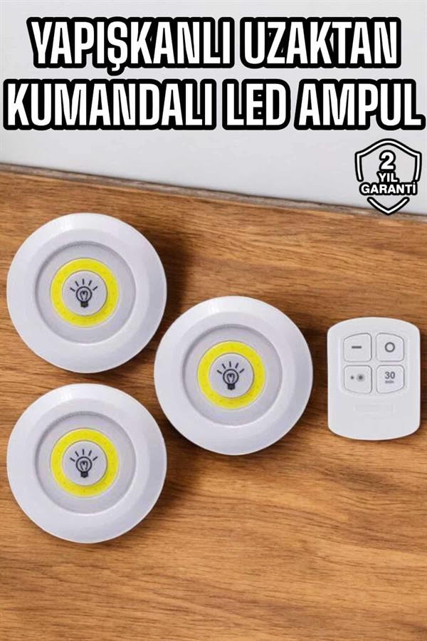 Mutfak Dolap Altı Işığı Uzaktan Kumandalı Yapışkanlı Kablosuz Pilli - Görsel 2