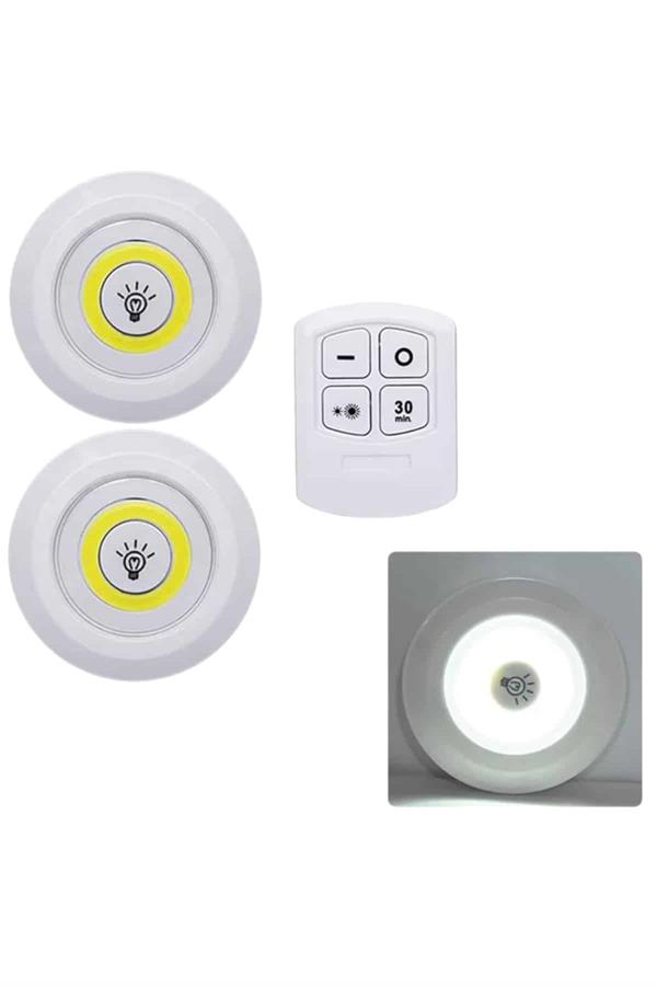 Led Lamba 3'lü Uzaktan Kumandalı Yapışkanlı - Görsel 5