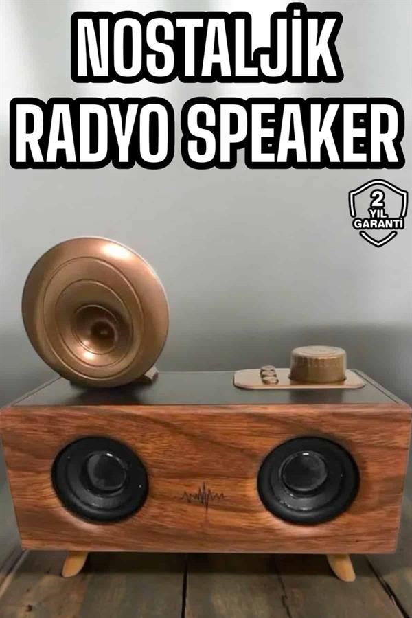 Bluetooth Hoparlör Ahşap Klasik Retro Gramofon Bluetooth Müzik Kutusu - Görsel 2