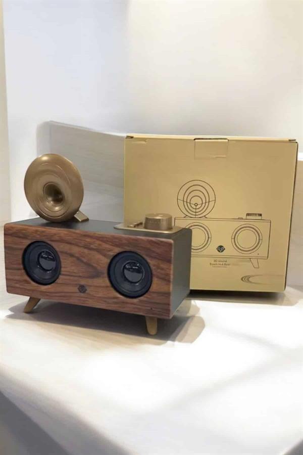 Bluetooth Hoparlör Ahşap Klasik Retro Gramofon Bluetooth Müzik Kutusu - Görsel 4