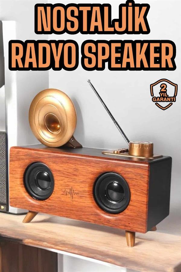 Çalar Radyo Müzik Kutusu Nostaljik Hoparlör Speaker - Görsel 2