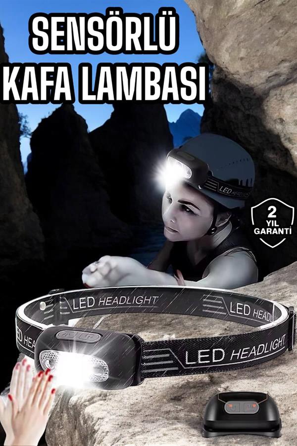 Kamp Lambası Led Işık Kafa Lambası Balıkçı Lambası Ayarlanabilir - Görsel 2