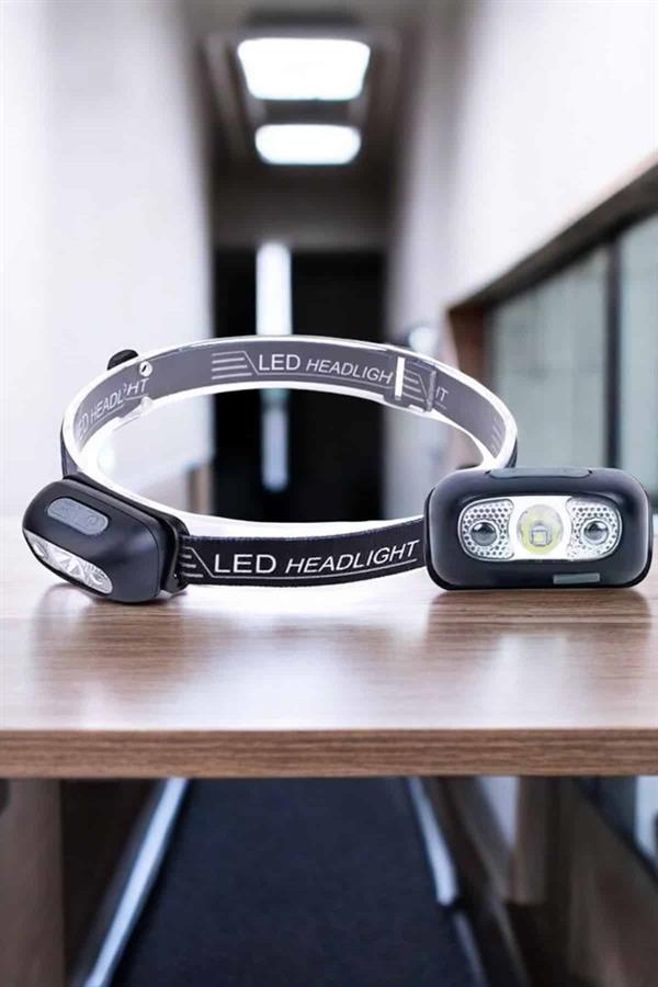 Kafa Lambası Kamp Lambası Led Işık Şarjlı Ayarlanabilir - Görsel 3