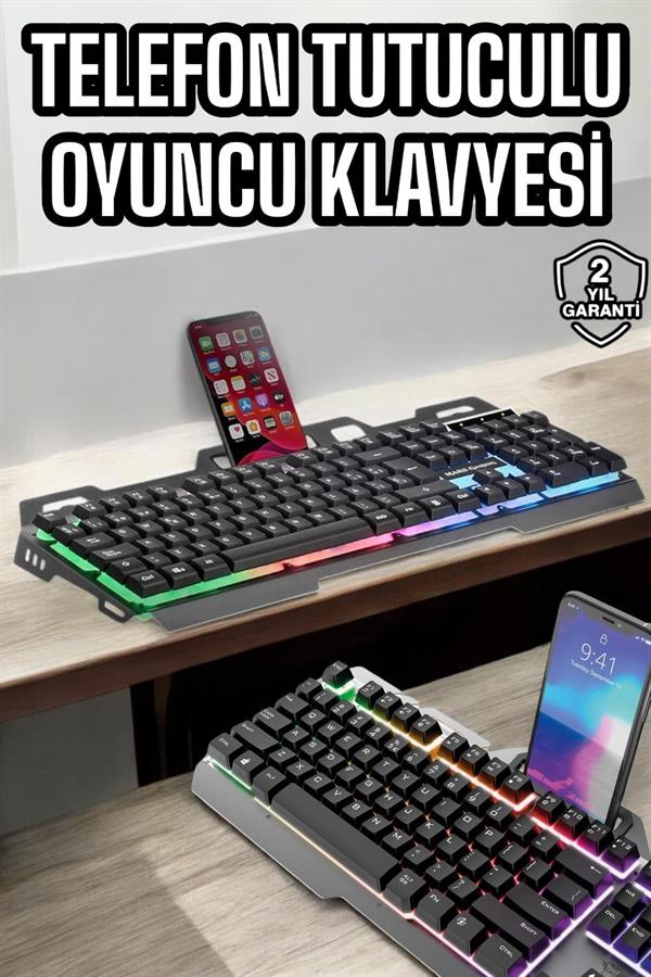 Oyuncu Klavyesi Q Klavye RGB Işıklı Mouse Hediyeli - Görsel 2