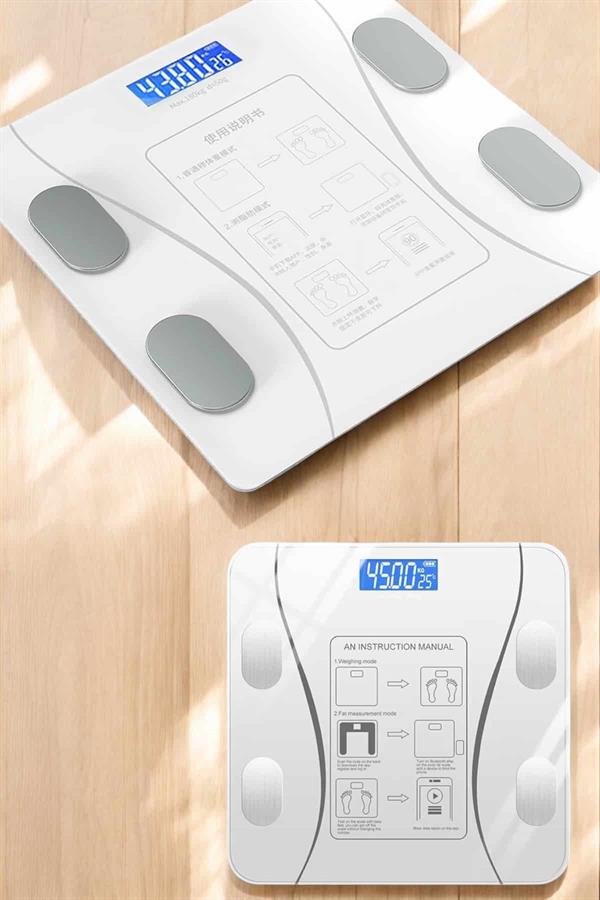 Akıllı Tartı Dijital Baskül Yağ Su Kas Vücut Kitle Kilo Ölçer Tartı - Görsel 5