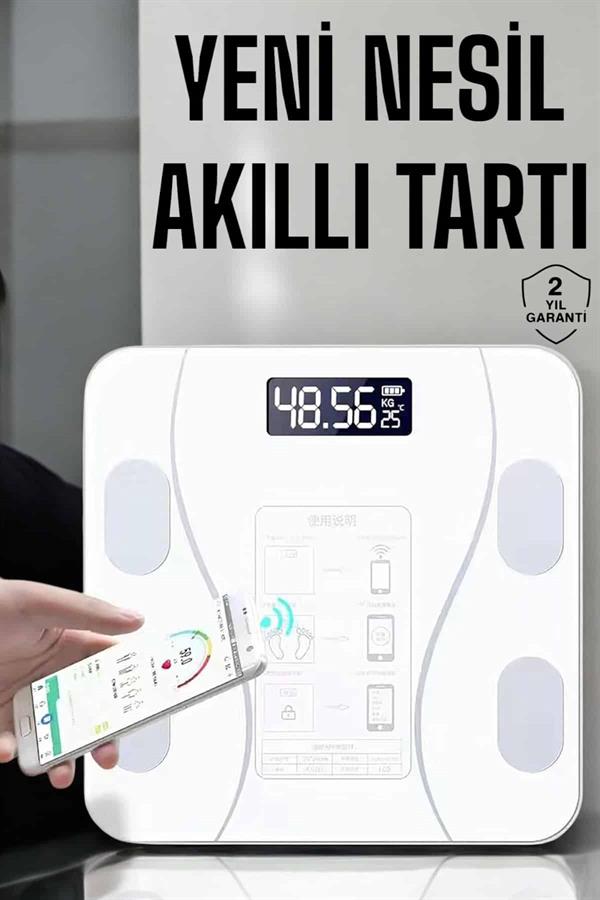 Tartı Baskül Dijital Elektronik Tartı Vücut Analiz Wifi Akıllı Yağ Ölçer - Görsel 2