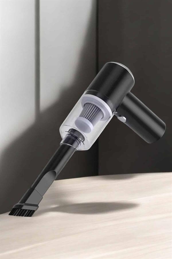 Üflemeli Güçlü Vakumlu Ev Ofis Araç Süpürgesi El Süpürgesi Şarjlı - Görsel 4