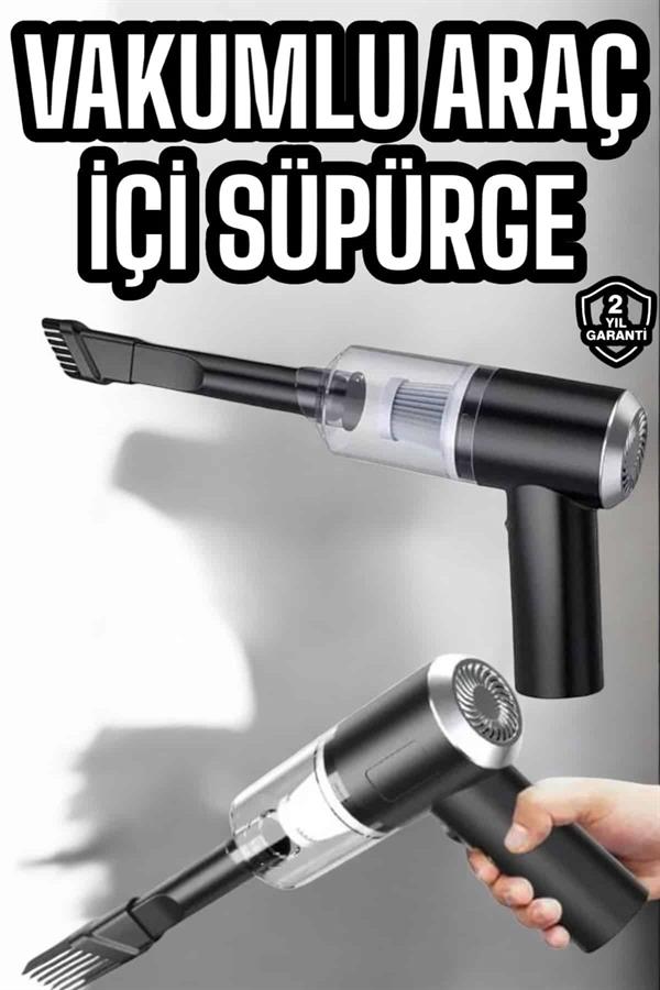Araç İçi Süpürge Filtreli Şarjlı Süpürge Vakumlu Yıkanabilir - Görsel 2