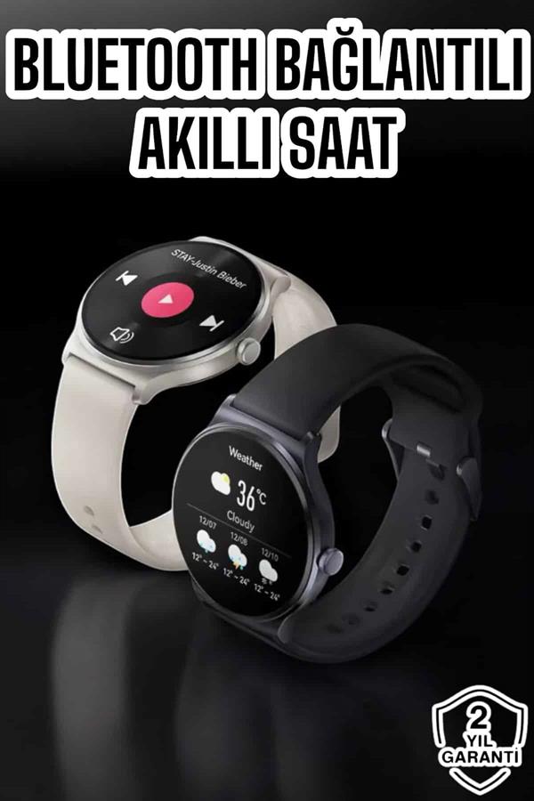 Akıllı Saat Sesli Görüşme Bluetooth Bağlantılı 3 Kordonlu - Görsel 2