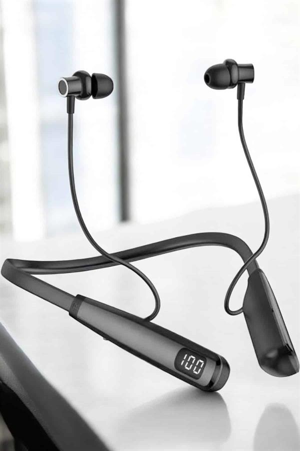Boyun Bantlı Bluetooth Kulaklık Yüksek Ses Kaliteli 100 Saat Kulaklık - Görsel 3