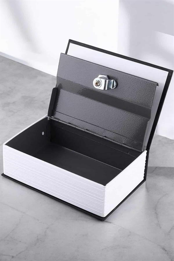 Büyük Boy Anahtarlı Kitap Görünümlü Gizli Kasa Çelik Kasa Altın Kasası - Görsel 3