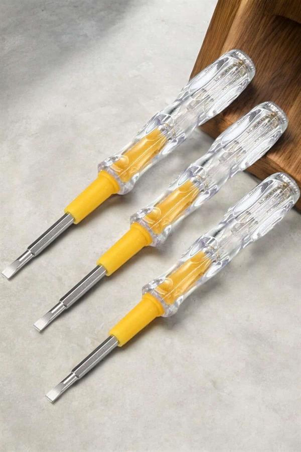 Test Cihazı Kontrol Kalemi Çift Başlıklı Şeffaf Elektrik Testi - Görsel 5